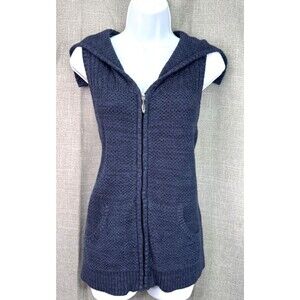 Christopher & Banks Women's Knit Full Zip Vest Size Medium Blue